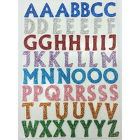 Kcr Paper Glitter Alphabets/ Abc Self Adhesive Stickers Learning Or Art & Craft- Multicolor (Set Of 3)