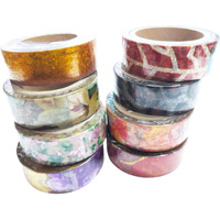 Kcr Colorful Printed Scrapbooking Masking Tape For Art & Craft And Other Decorative Purposes(15 Mm X 10 Mtr) (Set Of 4 Tapes)
