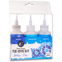 Little Birdie One Step Tie Dye Fabric Dye Kit | Fabric Dye For Clothes Permanent | Dye Colour For Clothes, Jeans,T-Shirt -Indigo Bay Kit