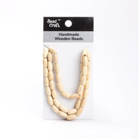Little Birdie Handmade Wooden Beads Barrel Cream String | For Jewellery, Necklace, Earring, Bracelet Making | Art & Craft, Embroidery, Diy Projects | For Girls And Adults
