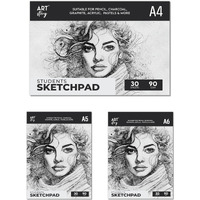 Little Birdie, Student Sketch Pad Flap Over Cover Page A4 90Gsm 30 Sheets, Page A5 90Gsm 30 Sheets, Page A6 90Gsm 30 Sheets - Set Of 3
