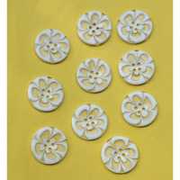 Paushak Boutique White Transparent Lahariya Print Button (Piece Of 10)