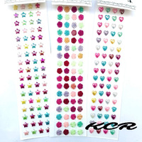 Kcr Crystal Star, Heart & Flower Shape Self Adhesive Stone Stickers For Children For Art & Craft(Set Of 3)