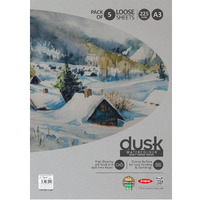 Anupam Dusk Grey Toned Paper - Acid Free - Cold Press Paper - 5 Loose Sheet - 225 Gsm - A3