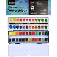 Brustro Artists Professional Watercolour Half Pan Set Of 24