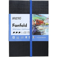 Brustro Artists Fanfold Watercolour Book 100% Cotton Mouldmade 300 Gsm Cold Pressed 10.5X15Cm.(9 Folds/18 Sides)