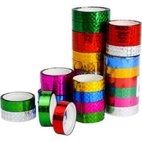 Gold Leaf Hologram Glitter Tape Set  24 Colors, 12Mm Diy Decoration Tape For Wrapping, Craft, Handmade Projects, Pen Holders, Gift Seals, Birthday & Party Decor