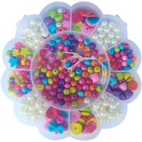 Gold Leaf Acrylic Loom Beads Set With Box  Jewelry Making Kit For Girls  Includes Elastic Cord, Accessories, Diy Bracelet & Necklace Kit, Arts & Crafts Gift Toy (Design May Vary)