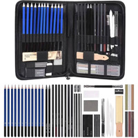 Gold Leaf Drawing Sketching Pencils Set, 48-Pieces,Sketching Pencils Set With Sketch Book Artists Drawing Kit With Graphite Pencil, Rubber And Sharpener Set Of Art Kit And Supplies For Kids And Adults