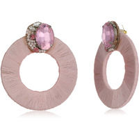 Thread Wraped Delicate Circular Pink Stude