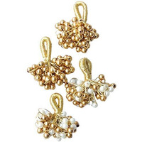 Paushak Boutique Moti Bunch Golden & Silver Latkan (1 Set Golden & 1 Set Silver)