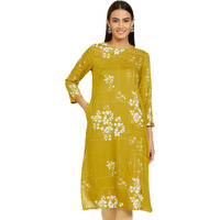 Max Women's Rayon Straight Tunic Shirt (Tfes22Ecpf08_Lime Green