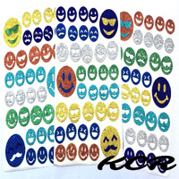 Kcr Eva Foam Glitter Smileys/Emojis Self Adhesive Stickers For Kids, Children Learning Or Art & Craft(Set Of 3)