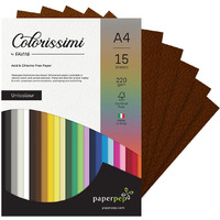 Paper Pep Colorissimi Card Stock 220Gsm A4 Cioccolato (Chocolate Brown) Unicolor Pack Of 30 Sheets
