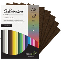 Paper Pep Colorissimi Card Stock 220Gsm A5 Caffe (Brown) Unicolor Pack Of 60 Sheets