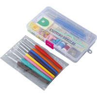 Kuber Industries Crochet Hook Needle Set Of 53 With Case|Ergonomic Sewing Knitting Needle Kit (Transparent)