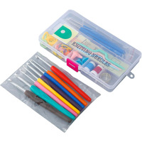 Homestic Crochet Hook Needle Set Of 53 With Case|Ergonomic Sewing Knitting Needle Kit (Transparent)