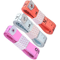Bureaucrat Measuring Tape - Body Measurement Inch Tape - 60 Inches/150 Cms - Double Side Rulers, Fiberglass, Flexible, Portable,Sewing, Dress Making Tailor's Tape-P3 (Pink, White,Orange)