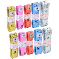 Bureaucrat Measuring Tape - Body Measurement Inch Tape - 60 Inches/150 Cms - Double Side Rulers, Fiberglass, Flexible, Portable,Sewing, Dress Making Tailor's Tape (Multicolour,Pack Of 10)