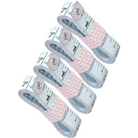 Bureaucrat Measuring Tape - Body Measurement Inch Tape - 60 Inches/150 Cms - Double Side Rulers, Fiberglass, Flexible, Portable,Sewing, Dress Making Tailor's Tape (White Pack Of 4)