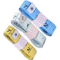 Bureaucrat Measuring Tape - Body Measurement Inch Tape - 60 Inches/150 Cms - Double Side Rulers, Fiberglass, Flexible, Portable,Sewing, Dress Making Tailor's Tape-P3 (Yellow, White,Blue)