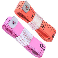 Bureaucrat Measuring Tape - Body Measurement Inch Tape - 60 Inches/150 Cms - Double Side Rulers, Fiberglass, Flexible, Portable,Sewing, Dress Making Tailor's Tape -P2 (Pink, Orange)
