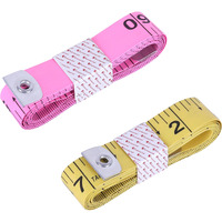 Bureaucrat Measuring Tape - Body Measurement Inch Tape - 60 Inches/150 Cms - Double Side Rulers, Fiberglass, Flexible, Portable,Sewing, Dress Making Tailor's Tape (Pack Of 2-Pink, Yellow)