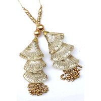 Paushak Boutique Designer Golden Triangle Sipi & Hanging Beads Latkan (Set Of 1)