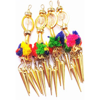 Paushak Boutique Multicolour Golden Latkan Button For Indian Dresses For Kurties,Gowns And Party Wears Dresses (Set Of 3)