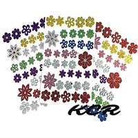 Kcr Eva Foam Glitter Flower Self Adhesive Stickers For Kids, Children Learning Or Art & Craft(Set Of 3)