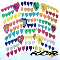 Kcr Eva Foam Glitter Heart Self Adhesive Stickers For Kids, Children Learning Or Art & Craft(Set Of 3)