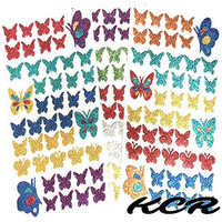 Kcr Eva Foam Glitter Butterfly/Butterflies Self Adhesive Stickers For Kids, Children Learning Or Art & Craft(Set Of 3)
