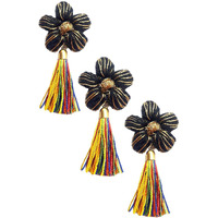 Paushak Boutique Beautiful Black Flower Multicolour Tussel Buttons (Pieces Of 3)