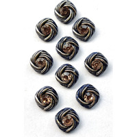 Paushak Boutique Square Navy Blue & Golden Button (Piece Of 10)