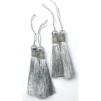 Paushak Boutique Silver Broom Latkan (Set Of 2)