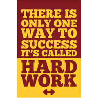 Inephos Hard Work Gym Quotes Poster Art | Gym Motivation Posters (12 X 18 Inch)