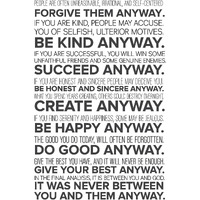 Inephos Mother Teresa Do It Anyway Quote Poster Art | Inspirational Posters For Room (12 X 18 Inch)