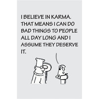 Inephos I Believe In Karma Quote Poster Art | Funny Poster For Room (12 X 18 Inch)