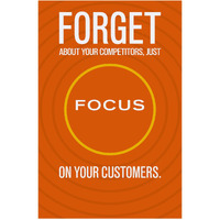 Inephos Focus On Your Customers Poster Art | Inspirational Posters For Offices (12 X 18 Inch)