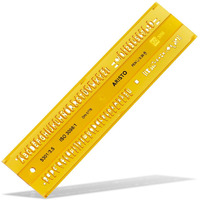 Aristo Lettering Stencil Straight 3.5Mm H-Profil Suitable For Fountain Pens Crisp Letters, Numbers, Punctuations & Symbols Orange Transparent Plastic