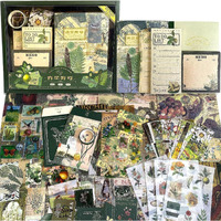 Gdnk 346Pcs Vintage Journal Scrapbook Pack Kit For Art Journaling Bullet, Planners Diy Paper Stickers, Craft Kits Notebook, Collage Album Aesthetic Sticker (Moonlight) (Green)