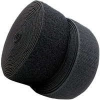 Aakriti Sew On Hook And Loop Tape, Non-Adhesive Sticky Back Nylon Fabric Fastener Interlocking Tape For Sewing Crafts Diy, Clothes & Shoes Size-0.75Inch(20 Mm) (5M - Black)