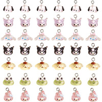 Sannidhi 42Pcs Charms For Bracelet Making,7-Design Pendant Charms For Jewelry Making,Mini Cinnamoroll Kuromi Bracelet Cartoon Resin Jewellery Diy Necklace Crafts Phone