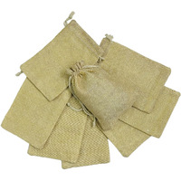 Krisah Cotton Jute Potli Gift Bags, Pack Of 25, For Jewellery, Chocolates, Cookies Packing (Beige, 4X6)