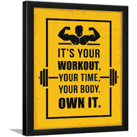 Chaka Chaundh Motivational Quotes Gym Framed Poster (34 Cm X 27 Cm X 4 Cm, Black, Candy Red)