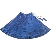 Ethnics Of Kutch Mirror Work Mashru Silk Garba Skirt For Women Indigo On 4 Mt