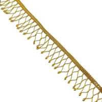 Jain Creation 9 Meter Fancy Golden Joe Lace With Glass Pot Design | Border Lace For Dresses, Sarees, Lehenga, Suits, Blouses, Dupatta, Chunri And Craft