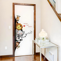 Jaamso Royals Vinyl Self-Adhesive Animals Black Hole 3D Door Asile Porch Wall Stickers For Kids Room (60 Cm X 90 Cm)