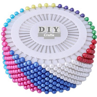 Diy Crafts Glass Head Pins Boxed For Dressmaker Use Art Sewing Jewelry Making Color Dressmaker Pins Pearlized Ball For Sewing Quilting (1920, Multi-Colour)