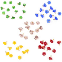 Embroiderymaterial Flower Shape Dangle Beads Charms For Jewellery Making, Chars For Craft, Beads For Necklace Making, Bracelet Making (5 Colors, 10Pc/Color), Multicolor